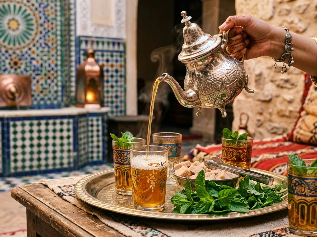 Mint tea on a medina rooftop
